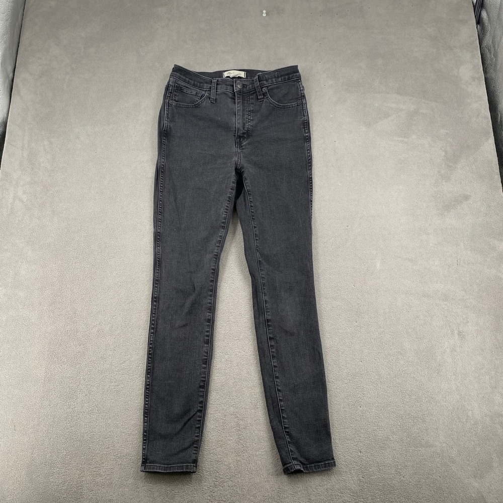 Madewell 10 High-Rise Skinny Jeans Faded Black Denim Size 26